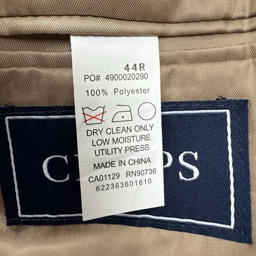 Chaps Ralph Lauren Blazer 44R Classic Fit Brown Faux-Suede Sport Coat Jacket EUC
